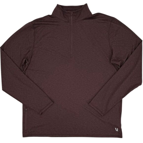 Vuori Men's Ease Performance Half Zip Mahogany Heather XL - Picture 1 of 11